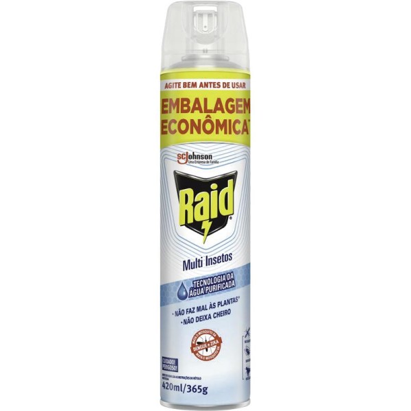 Inseticida Aerossol Raid Multi Insetos Aqua Frasco com 420ml