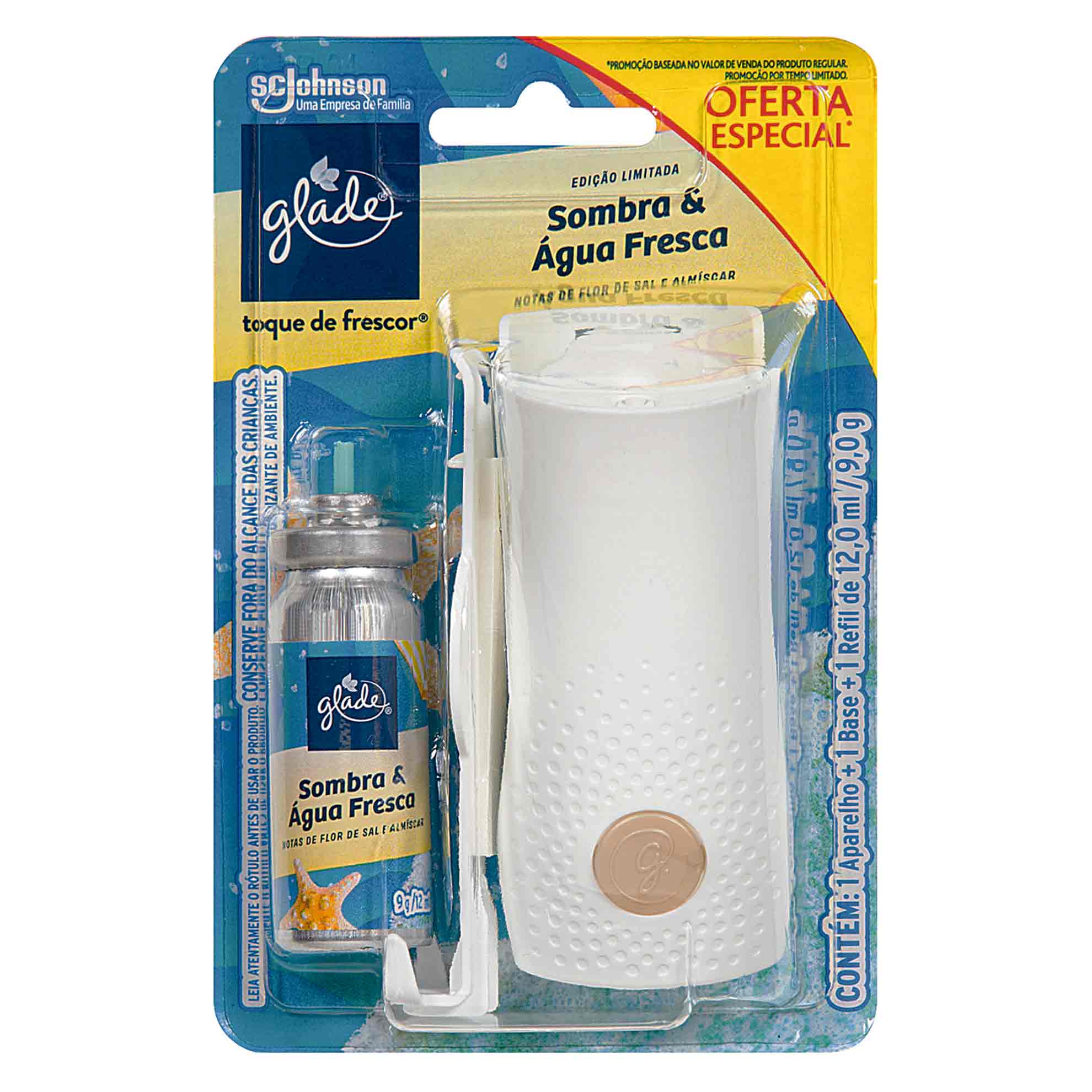 Encontraproduto.com.br - Aparelho Odorizador Toque de Frescor + Refil Sombra & Água Fresca Glade 12ml
