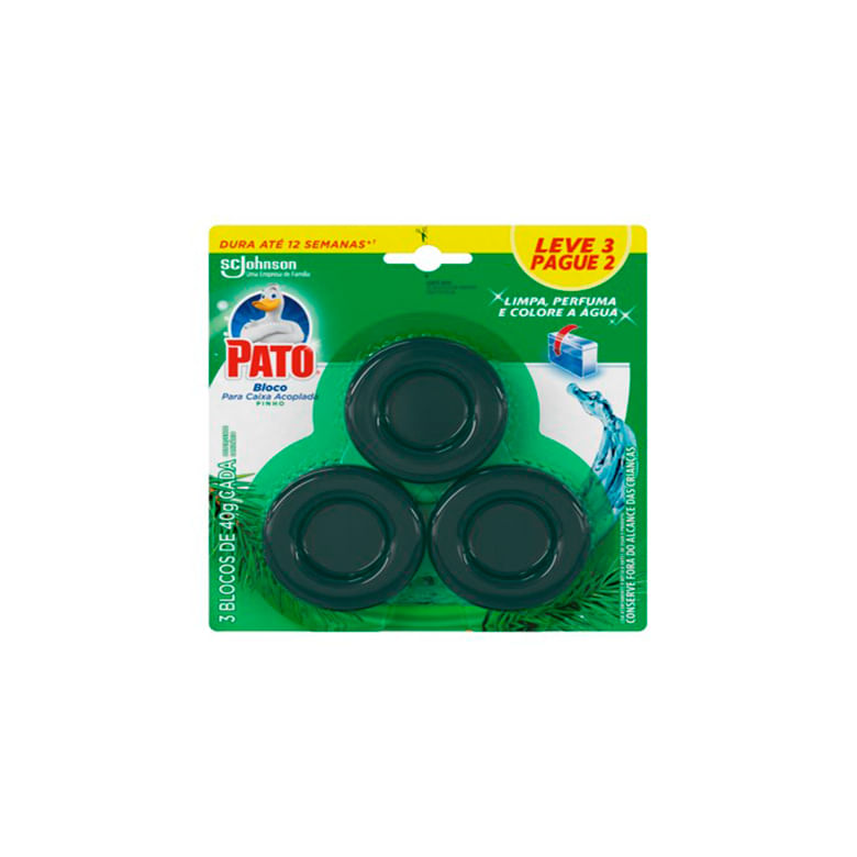Encontraproduto.com.br - Kit Desodorizador em Bloco Pato Pinho Blister com 3x40g