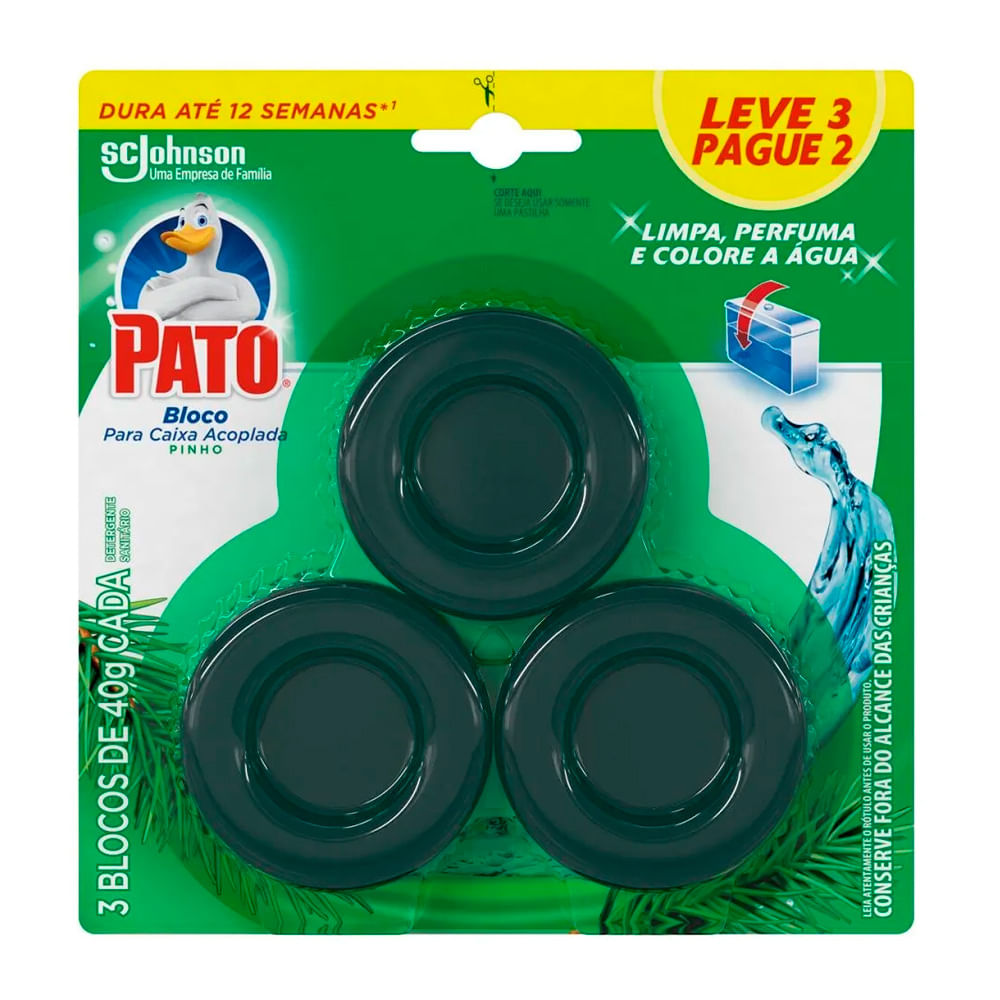 Encontraproduto.com.br - Kit Desodorizador em Bloco Pato Pinho Blister com 3x40g