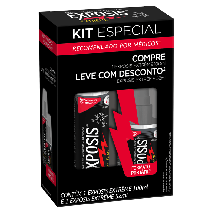 Encontraproduto.com.br - Kit Repelente Exposis Extrême 100ml e Exposis Extrême 52ml