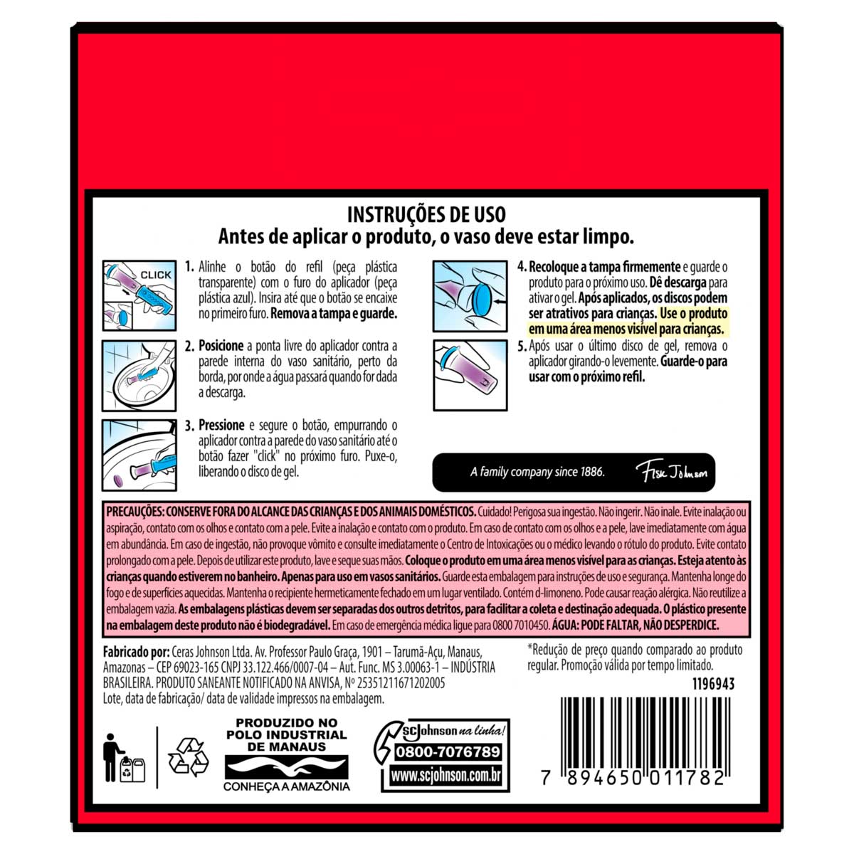 Encontraproduto.com.br - Desodorizador em Gel Adesivo Pato Game das frutas Unidade com 2x38g
