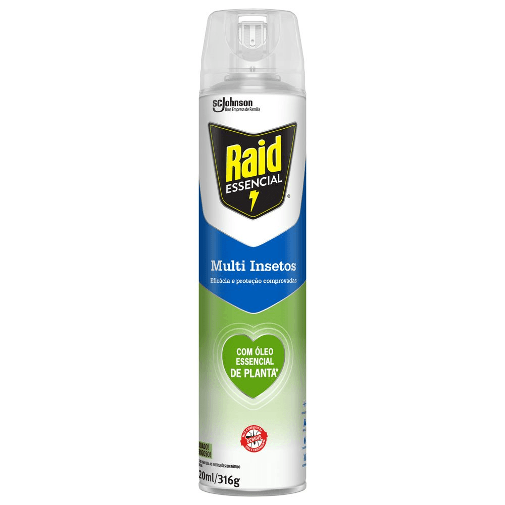 Multi-inseticida Aerossol Raid com Óleo essencial de Plantas 420ml