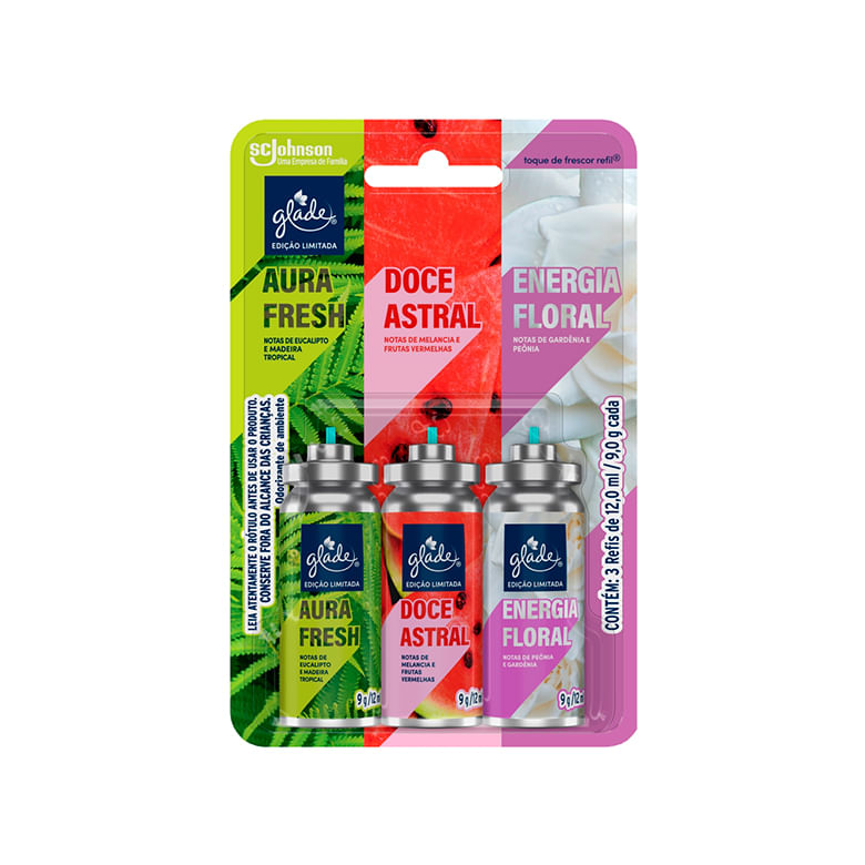 Encontraproduto.com.br - Kit Desodorizad Glade Aura Fresh+doce Astral+energia Floral