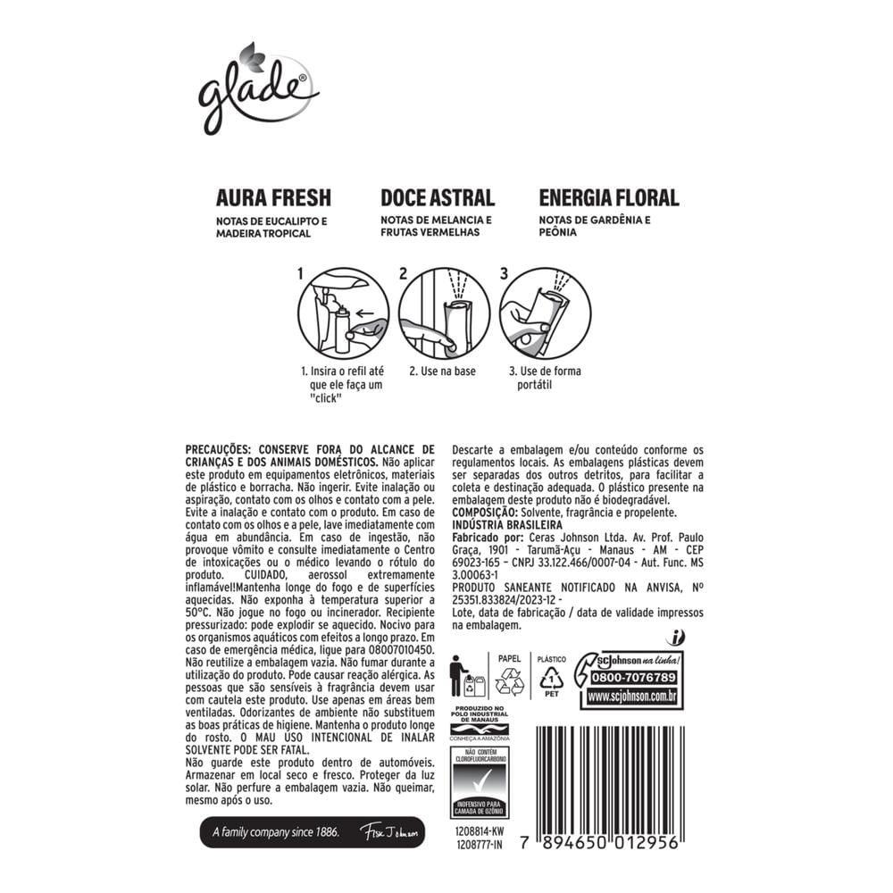 Encontraproduto.com.br - Kit Desodorizad Glade Aura Fresh+doce Astral+energia Floral