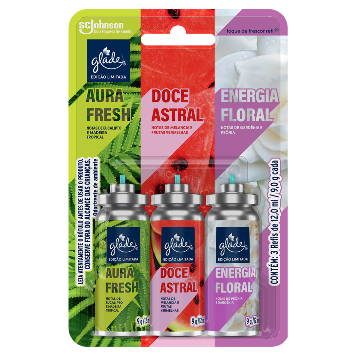 Encontraproduto.com.br - Kit Desodorizad Glade Aura Fresh+doce Astral+energia Floral