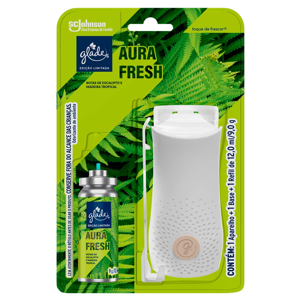 Aparelho Odorizador Toque de Frescor Aura Fresh + Refil 12ml Glade