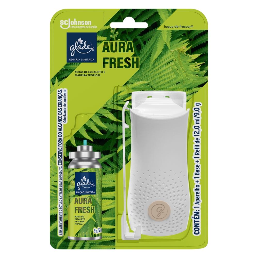 Encontraproduto.com.br - Aparelho Odorizador Toque de Frescor Aura Fresh + Refil 12ml Glade