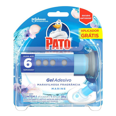Desodorizador Sanitário Pato Gel Adesivo Marine Refil 6 Discos Aparelho Grátis
