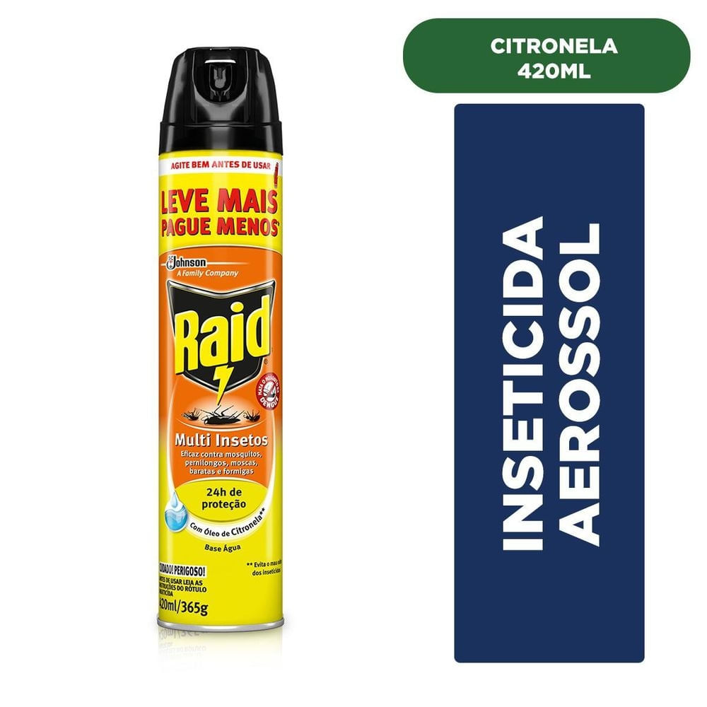 Encontraproduto.com.br - Inseticida Raid Multi Citronela 420ML