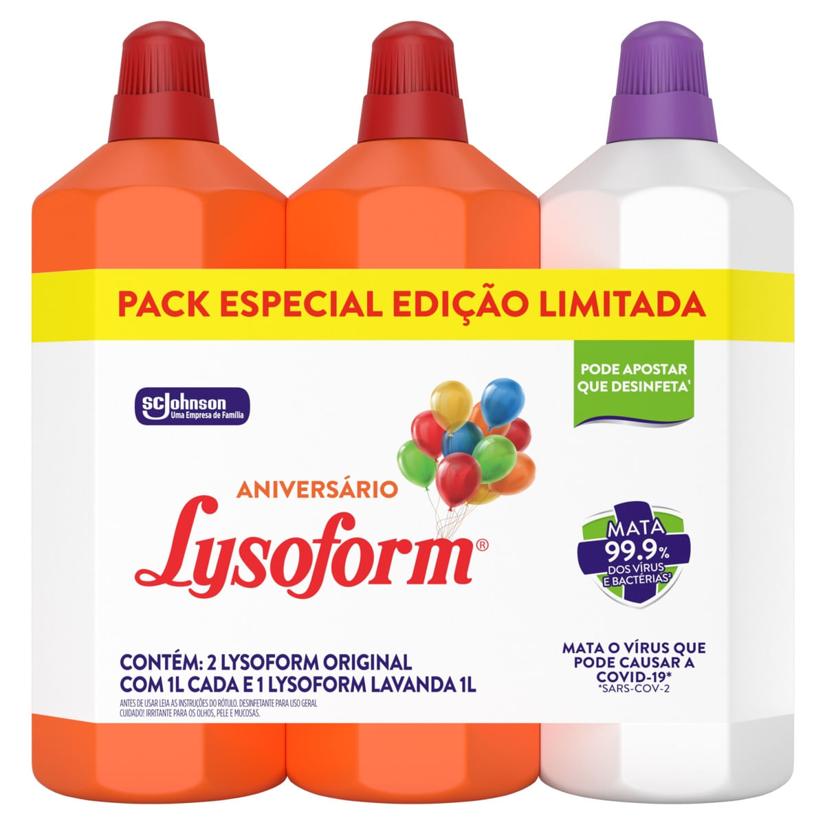 Encontraproduto.com.br - Desinfetante Lysoform 1L Com 3 Unidades 2 Original 1 Lavanda