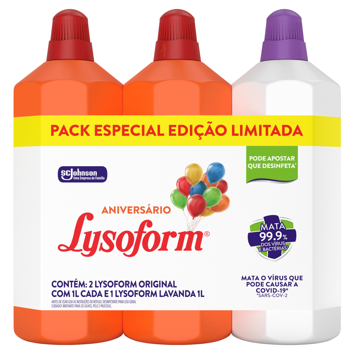 Encontraproduto.com.br - Desinfetante Lysoform 1L Com 3 Unidades 2 Original 1 Lavanda