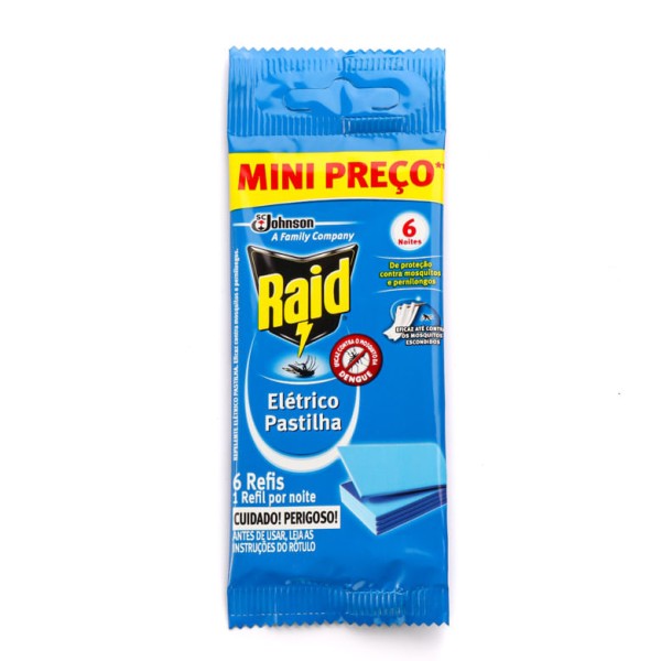 Raid Elétrico Pastilhas Refil 6 Unidades