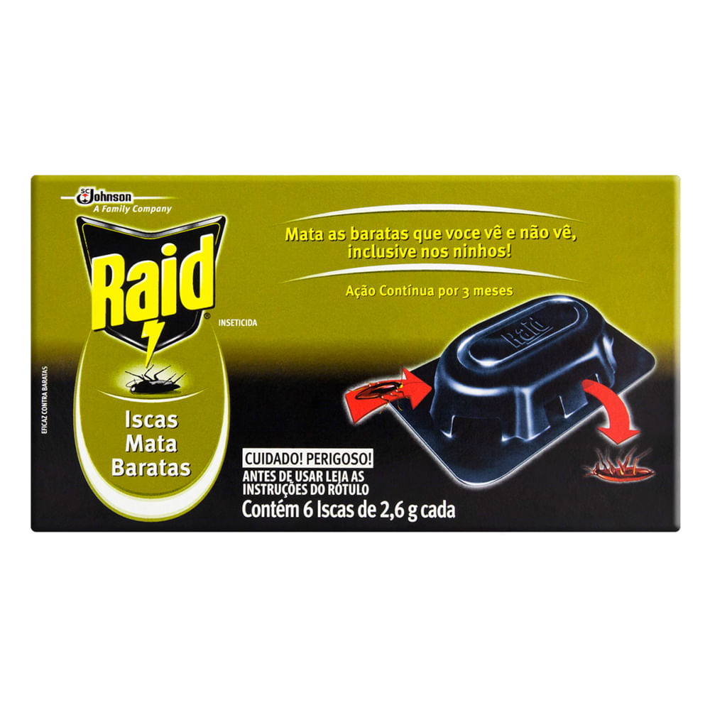 Encontraproduto.com.br - Inseticida Raid Iscas Mata Baratas 6x2.6g