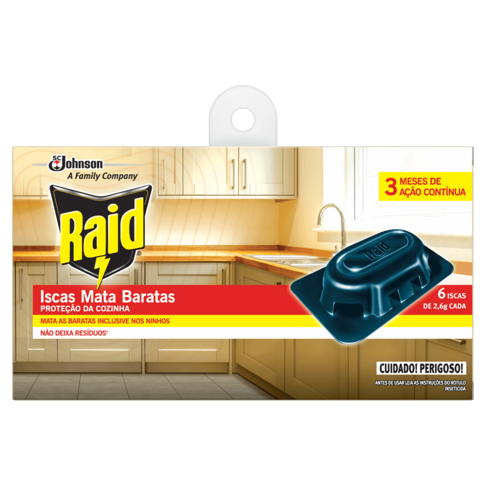 Encontraproduto.com.br - Inseticida Raid Iscas Mata Baratas 6x2.6g