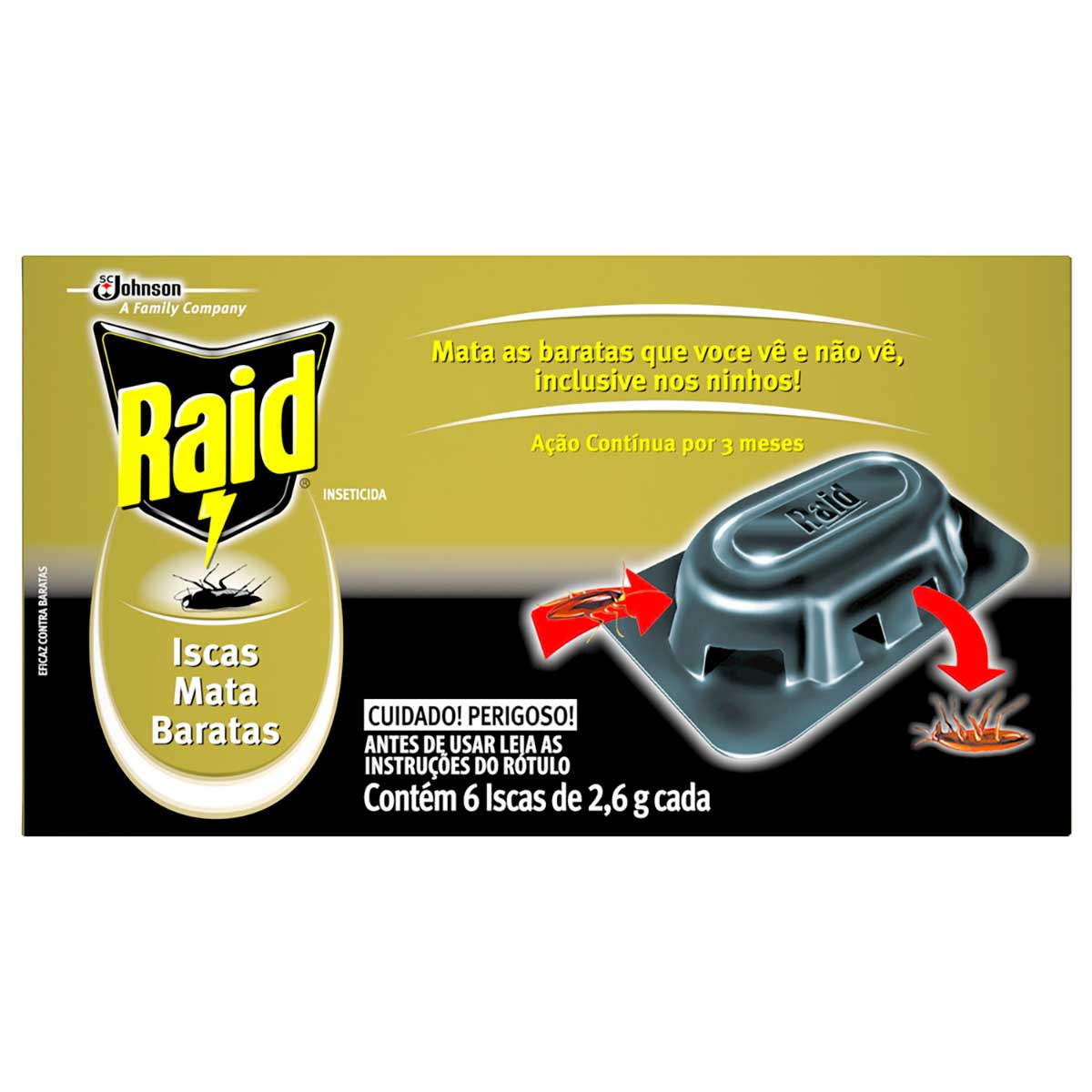 Encontraproduto.com.br - Inseticida Raid Iscas Mata Baratas 6x2.6g
