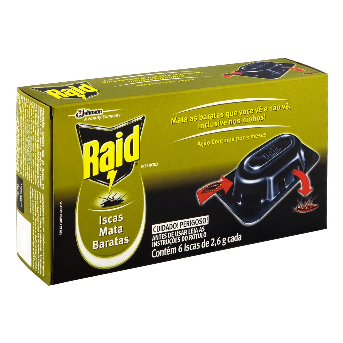Encontraproduto.com.br - Inseticida Raid Iscas Mata Baratas 6x2.6g