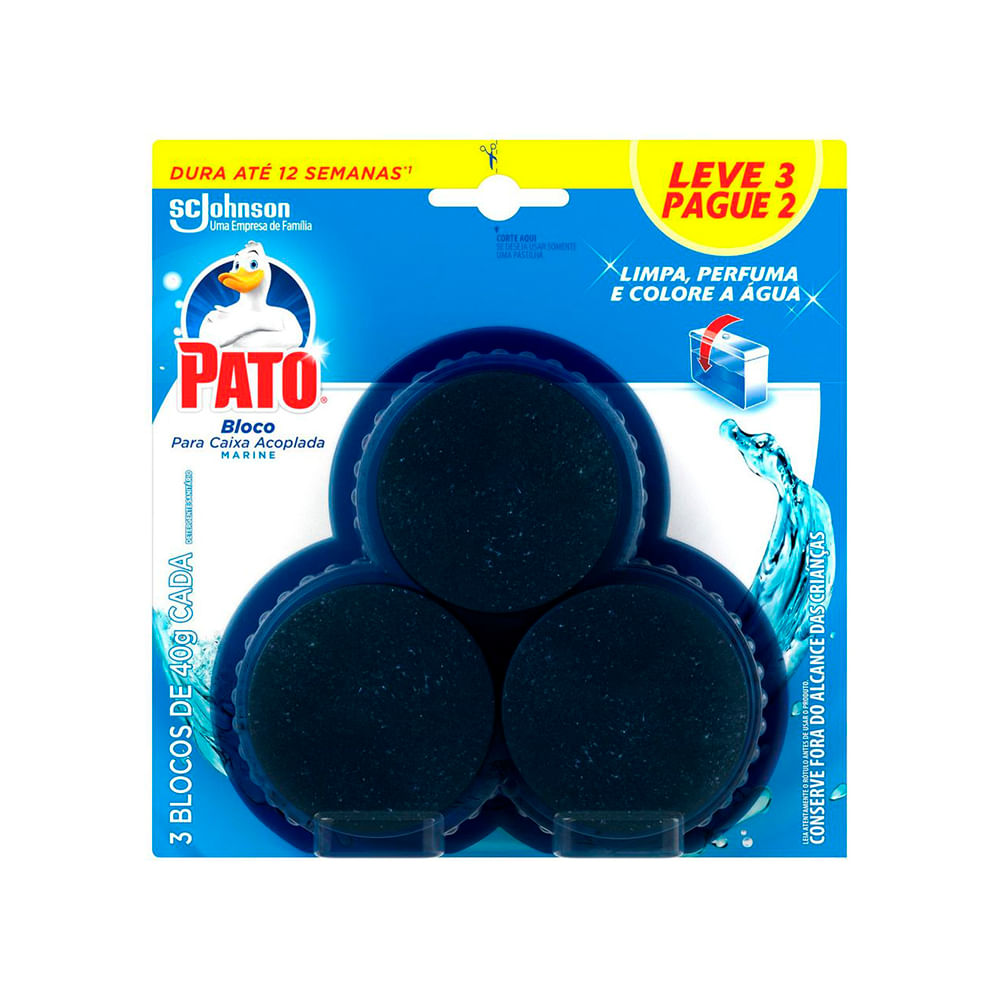 Kit Desodorizador em Bloco Pato Marine Embalagem com 3 unidades
