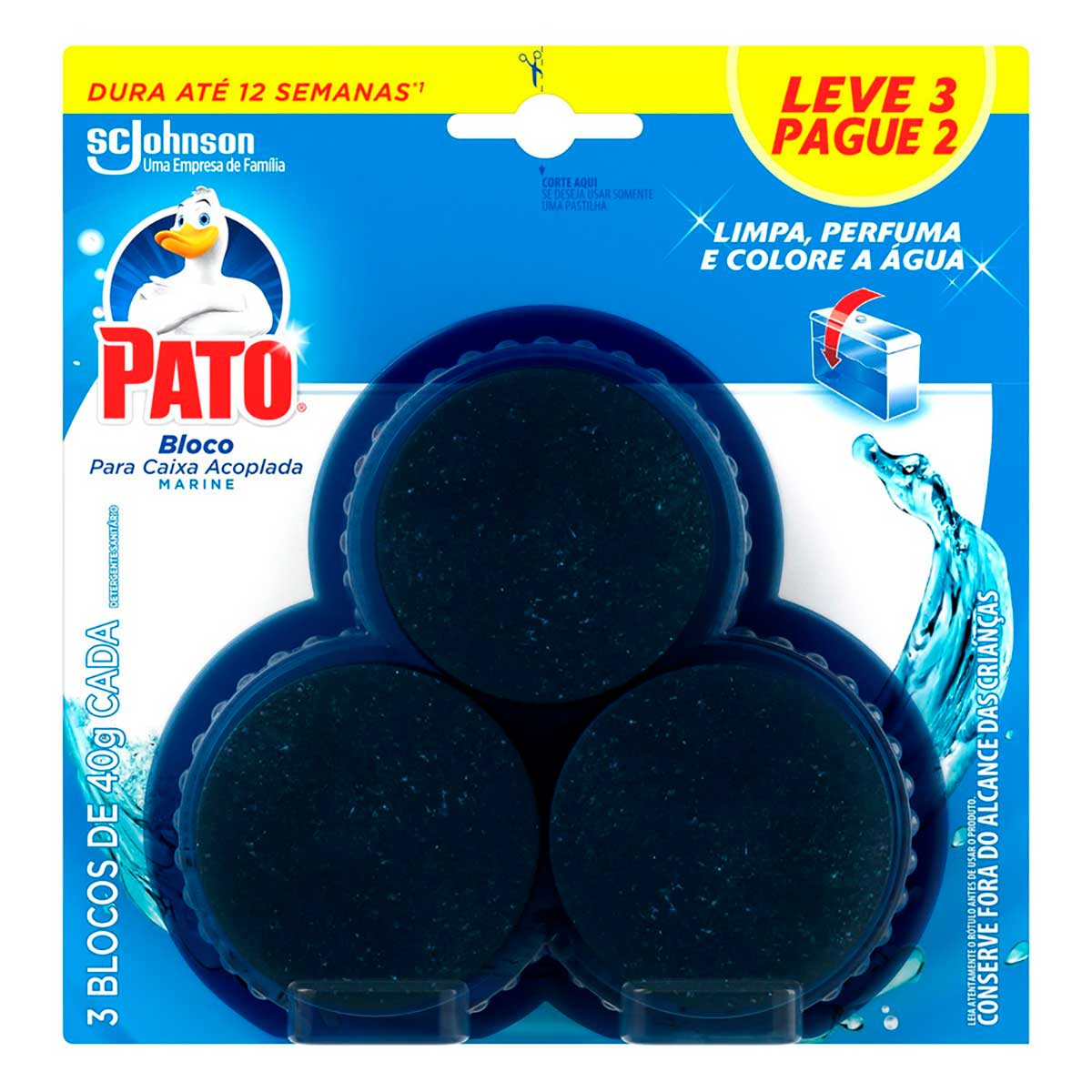 Encontraproduto.com.br - Kit Desodorizador em Bloco Pato Marine Embalagem com 3 unidades