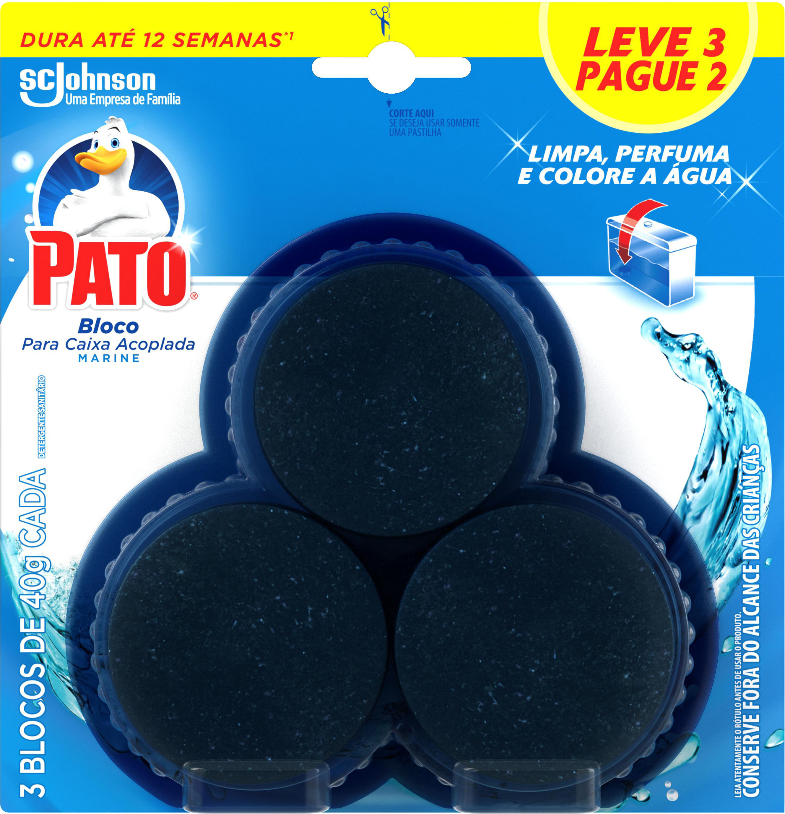 Encontraproduto.com.br - Kit Desodorizador em Bloco Pato Marine Embalagem com 3 unidades