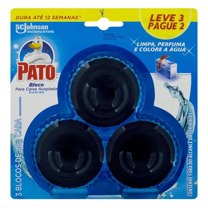 Encontraproduto.com.br - Kit Desodorizador em Bloco Pato Marine Embalagem com 3 unidades