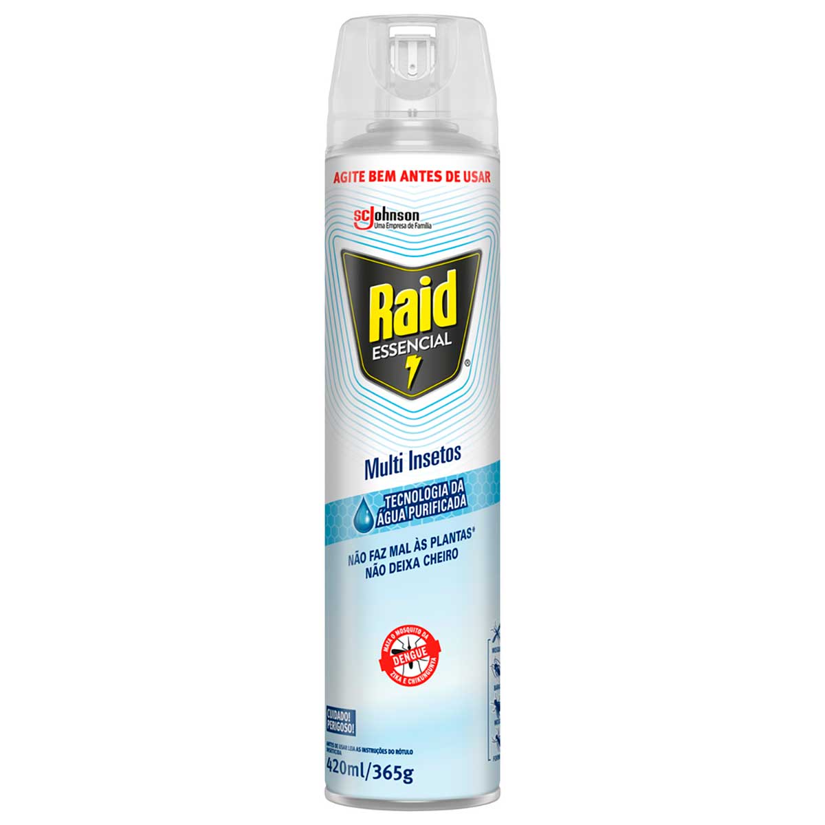 Encontraproduto.com.br - Inseticida Aerossol Raid Multi-Insetos Aqua Protection Lv+Pg- 420ml