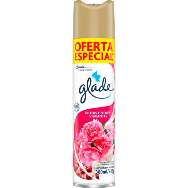 PURIFICADOR AEROSOL GLADE FRUTAS E FLORES VIBRANTES 360ML OFERTA ESPECIAL