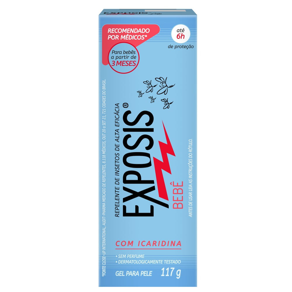 Encontraproduto.com.br - Repelente Exposis 117ml Gel Bebe