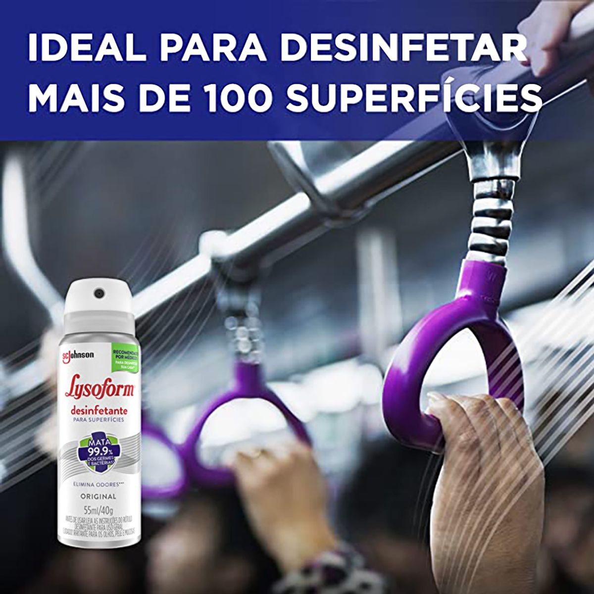 Encontraproduto.com.br - Lysoform Desinfetante e Antibactericida Original Spray Aerossol 55ml