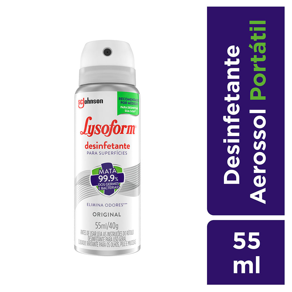 Encontraproduto.com.br - Lysoform Desinfetante e Antibactericida Original Spray Aerossol 55ml