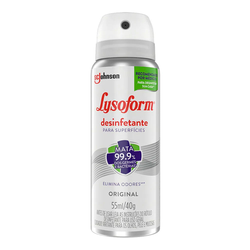 Encontraproduto.com.br - Lysoform Desinfetante e Antibactericida Original Spray Aerossol 55ml