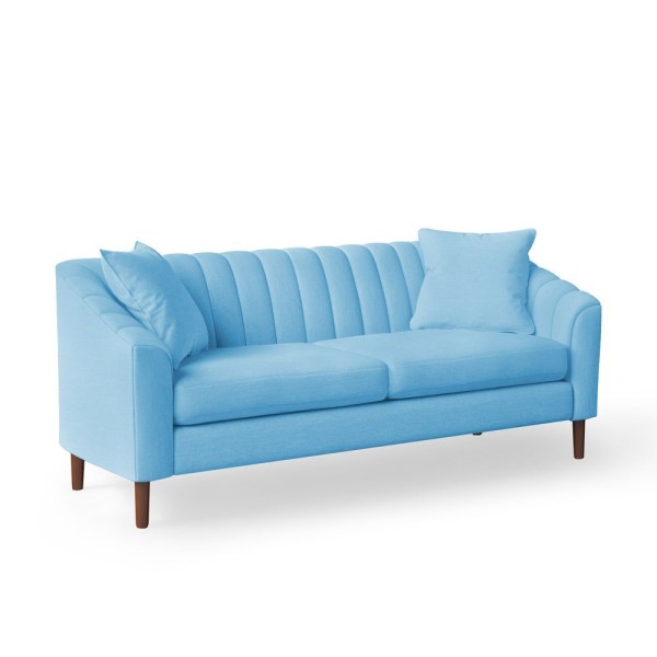 Encontraproduto.com.br - Sofá Madri 180cm Suede Azul Turquesa - Am Interiores