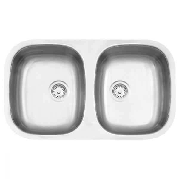 Encontraproduto.com.br - Cuba de Embutir Tramontina Prime Isis 2C 34 BL em Aço Inox Acetinado 76 x 44 cm com Válvulas