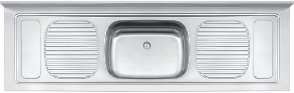 Encontraproduto.com.br - Pia Inox de Apoio com 1 Cuba Central Stratta 56 Plus 200x60cm Tramontina 93069107