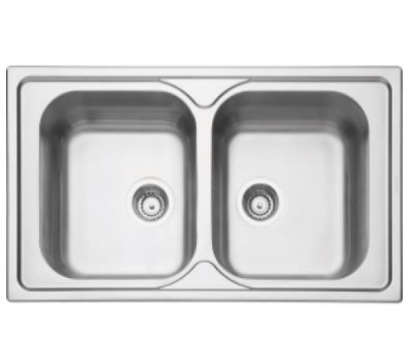 Encontraproduto.com.br - Cuba de Sobrepor Tramontina Marea 2 Cubas em Aço Inox com Acabamento Acetin