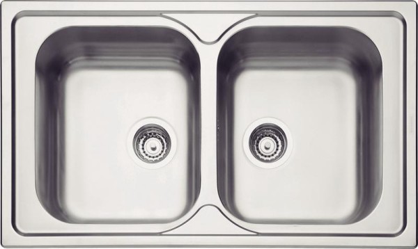 Encontraproduto.com.br - Cuba de Sobrepor Tramontina Marea 2 Cubas em Aço Inox com Acabamento Acetin