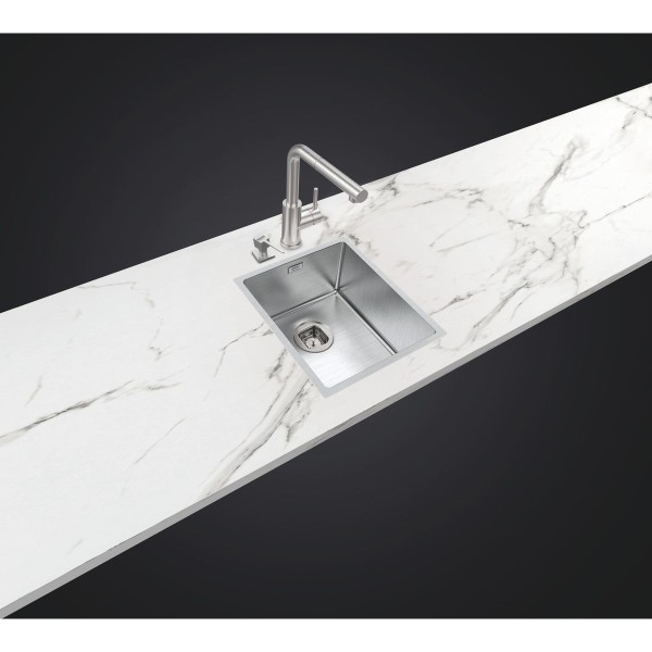 Encontraproduto.com.br - Cuba Tramontina Quadrum 34 em Aço Inox com Acabamento Scotch Brite 34 x 40 cm