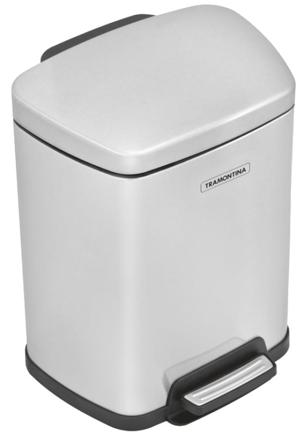 Encontraproduto.com.br - Lixeira Aço Inox com Pedal Tipo D 8 Litros Tramontina 94544008