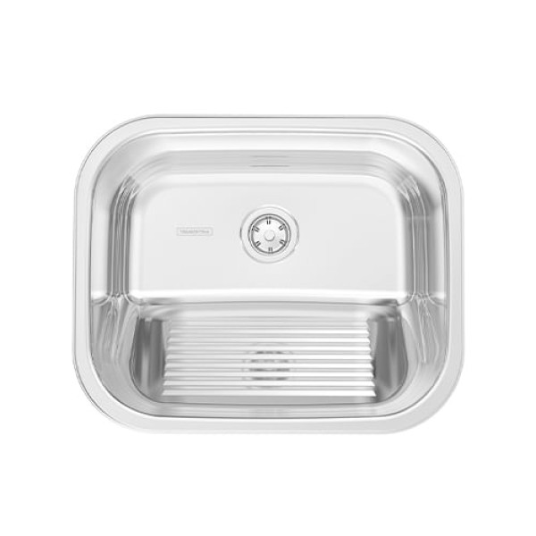 Encontraproduto.com.br - Tanque Tramontina Hera 34 L em Aço Inox Polido 50 x 40 cm com Válvula