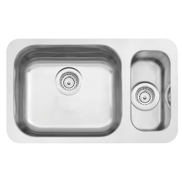 Encontraproduto.com.br - Cuba Tramontina Isis Plus 1.5C 40 BL em Aço Inox Acetinado 58 x 34 cm com Válvulas