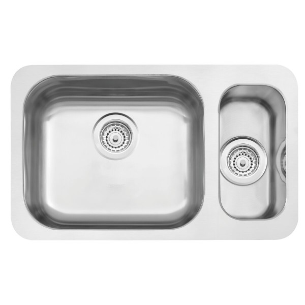 Encontraproduto.com.br - Cuba Tramontina Isis Plus 1.5C 40 BL em Aço Inox Acetinado 58 x 34 cm com Válvulas