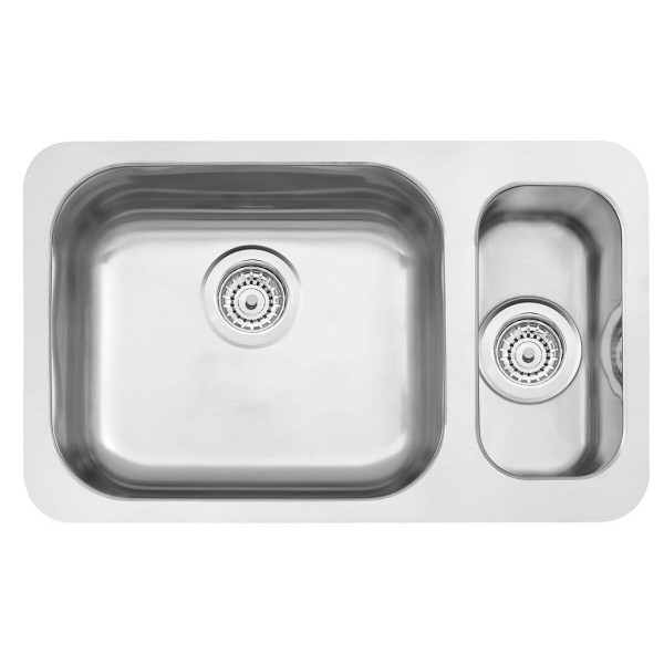 Encontraproduto.com.br - Cuba Tramontina Isis Plus 1.5C 40 BL em Aço Inox Acetinado 58 x 34 cm com Válvulas
