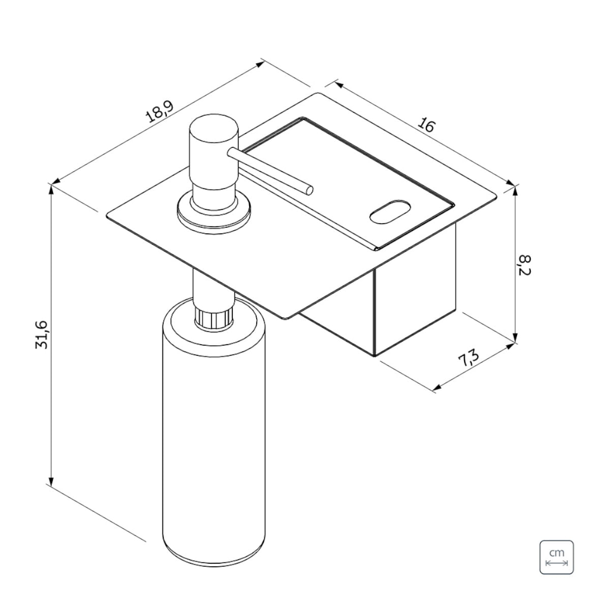 Encontraproduto.com.br - Porta Esponja de embutir Tramontina com Tampa e Dosador de Sabão Líquido em Aço Inox