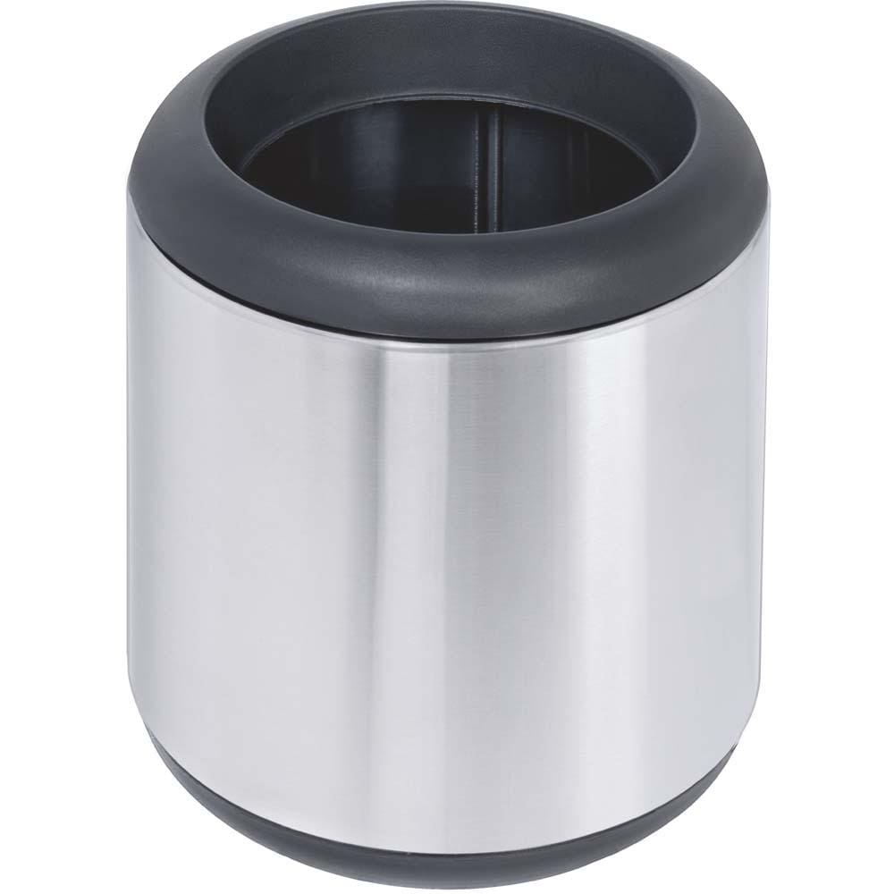 Lixeira Inox Tramontina Cápsula com Acabamento Scotch Brite e Aro e Base em Polipropileno 7 Litros