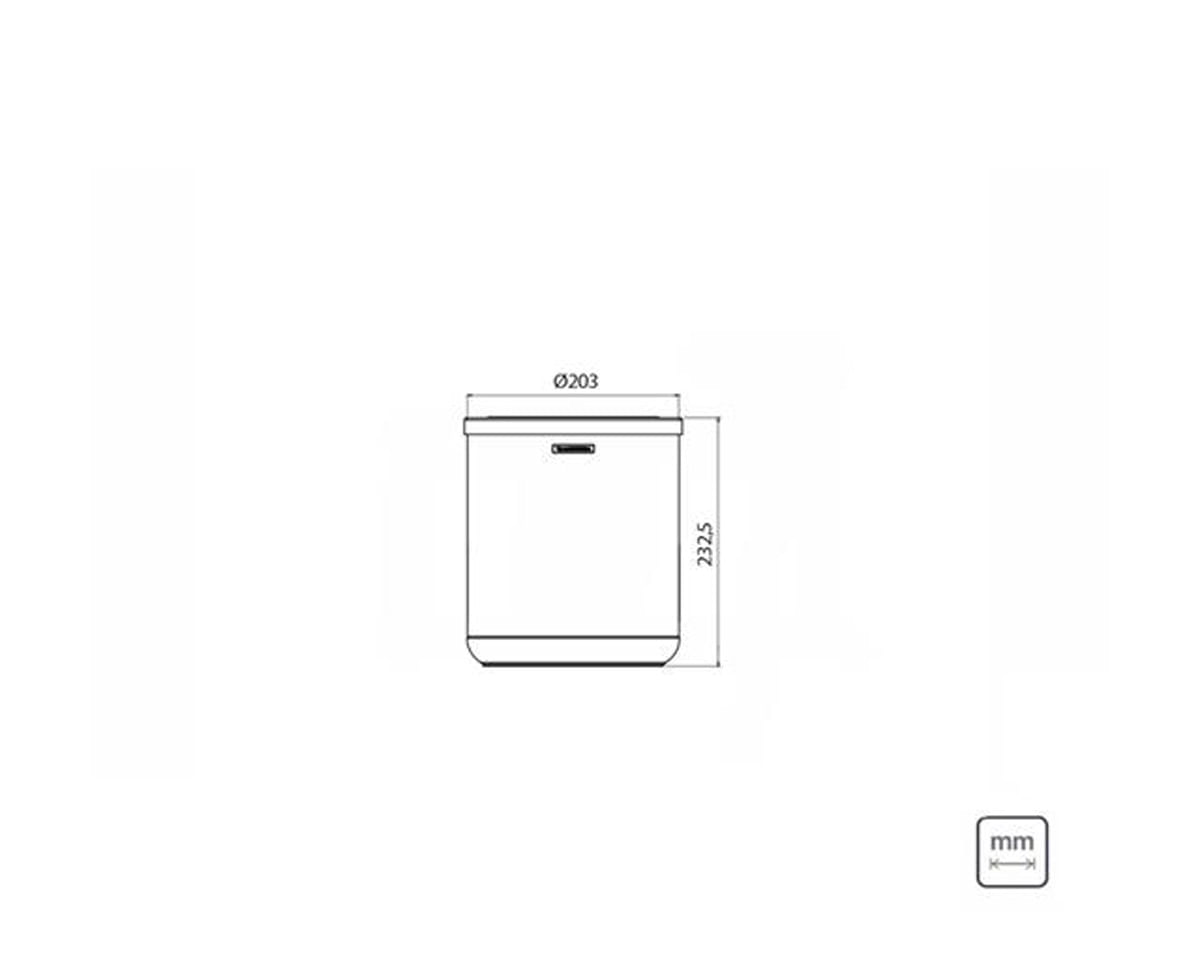 Encontraproduto.com.br - Lixeira Inox Tramontina Cápsula Basculante com Acabamento Scotch Brite e Base em Polipropileno 7 L