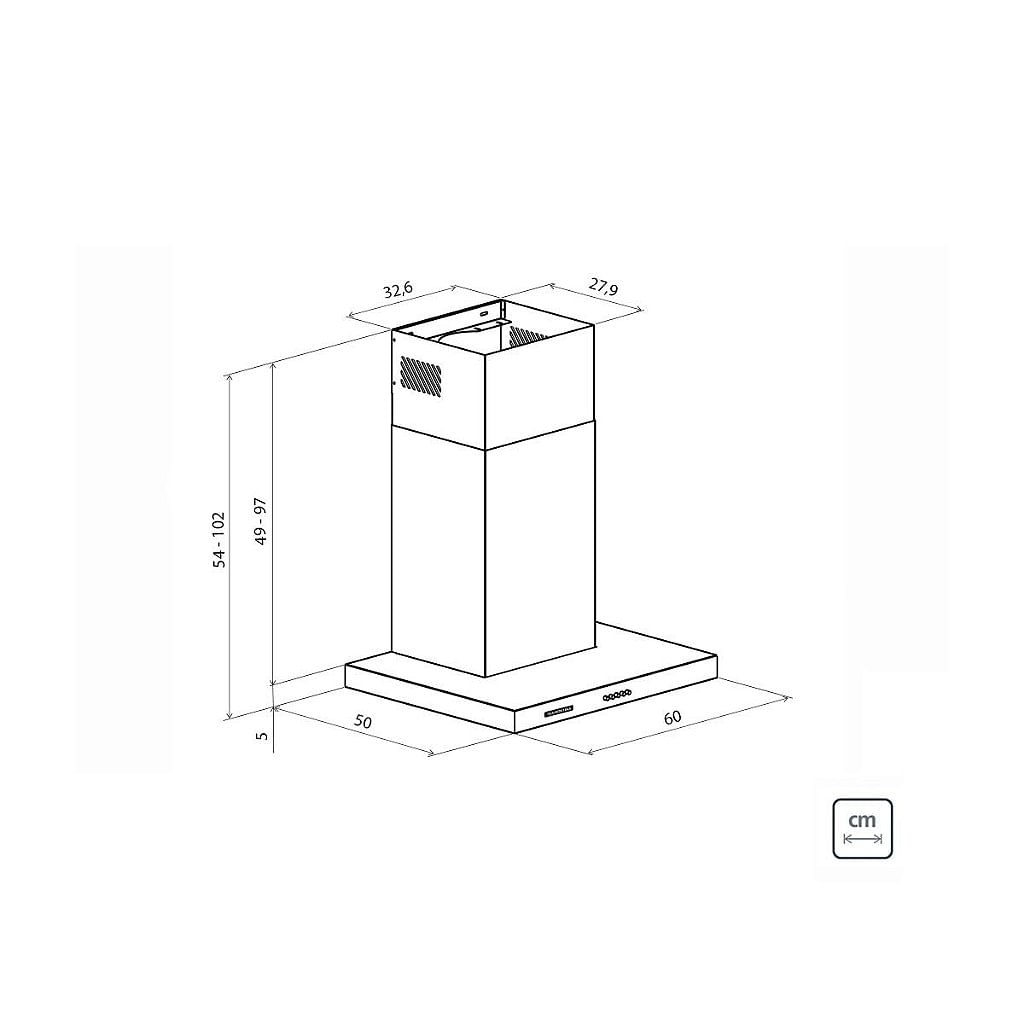 Encontraproduto.com.br - Coifa de Parede, New Dritta, Aço Inox, 60cm, Tramontina - (95800002) - 220V