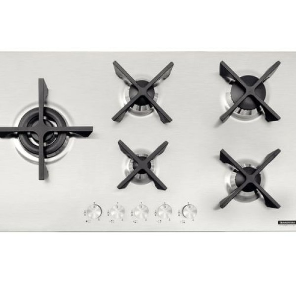 Cooktop a Gas Tramontina 90cm 5Q Flat Inox Bivolt 94728/104