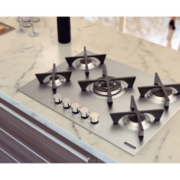 Encontraproduto.com.br - Cooktop a Gas Tramontina 70cm 5Q Flat Inox Bivolt 94727/104
