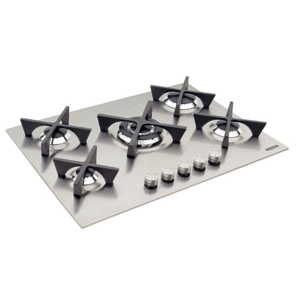 Encontraproduto.com.br - Cooktop a Gas Tramontina 70cm 5Q Flat Inox Bivolt 94727/104