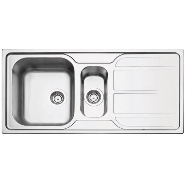 Encontraproduto.com.br - Cuba de Sobrepor Tramontina Marea 1 Cuba e Auxiliar em Aço Inox Acetinado 100 x 50 cm